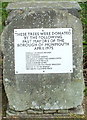 Plaque recording mayoral tree donations, Portal Road, Monmouth