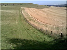 SP9616 : Path leading to the Icknield Way from Gallows Hill by Peter S