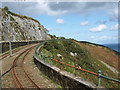SC4585 : Manx Electric Railway above Bulgham Bay by Andrew Abbott