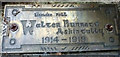 Walter Burnett plaque on the war memorial, Kirkmichael