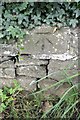 Benchmark on wall on south side of Reeth Road