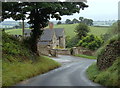 Lane corner by Hazelwood Hall Farm