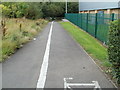 Cycleway and footpath along the edge of Crossways Retail Park, Caerphilly