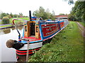 Working Narrow Boat Hadar moored at Bridge No.96A, Stone