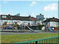 Play area in corner of green