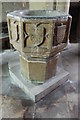 TF1346 : Font, St Oswald's church, Howell by J.Hannan-Briggs