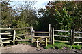 Wooden stile on path to Nether Haugh