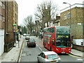 341 bus at northbound Balls Pond Road stop