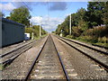 SJ8458 : Straight rail track from the Level crossing. Mow Cop by John Harrison