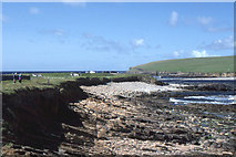 HY2428 : Point of Buckquoy: looking west from Skipi Geo towards the Brough of Birsay by Christopher Hilton