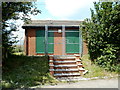 Steps up to a Welsh Water site near Shirenewton