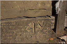 SE1535 : Cut Bench Mark, Canal Road Wall by Mark Anderson