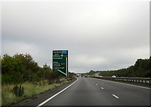 SK3716 : A42 Northbound Junction For Ashby A511 by Roy Hughes