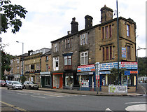 SD9324 : Todmorden - shops on Burnley Road by Dave Bevis