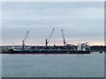 Bulk carrier on the jetty, west of Immingham