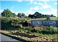 Direction signs at the junction of  Crawfordstown Road and Loughinisland Road