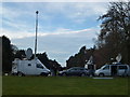 TF6928 : Satellite transmission vehicles at Sandringham - Christmas Day 2011 by Richard Humphrey