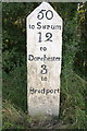 Milestone on south side of A35