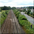 Railway SW of Penwern Lane bridge near Penperlleni