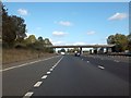 End of M5 J13 slip road and minor road bridge over motorway