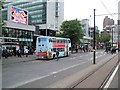 SJ8498 : Buses at Piccadilly Gardens by Paul Gillett