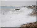 SZ2991 : Milford on Sea: beach view on a day of big waves by Chris Downer