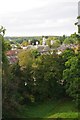 Thetford town centre viewed from the castle