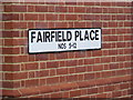 TM3863 : Fairfield Place sign by Geographer