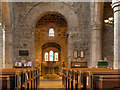 NY9864 : Nave, Font and West Window, St Andrew's Church by David Dixon