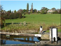 SE1138 : Old fence post at Dowley Gap Lock by Humphrey Bolton