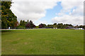 Trench for electricity cable on recreation ground