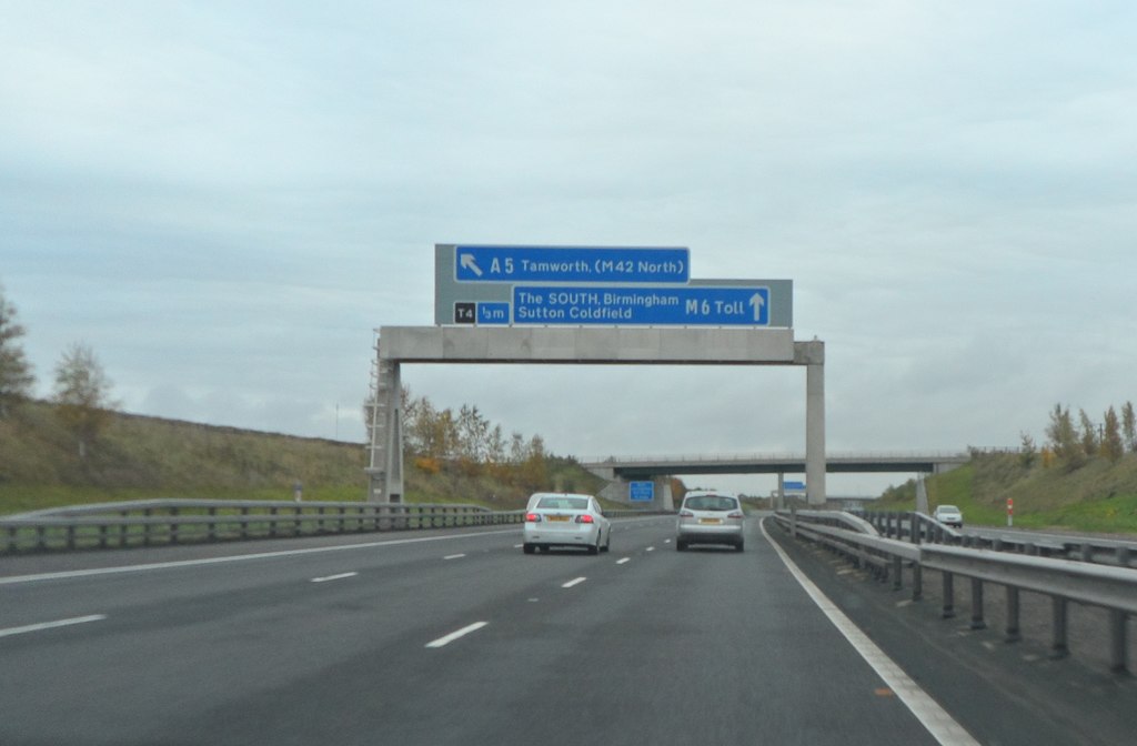 Approaching Junction T4 on the M6 Toll © Anthony Parkes :: Geograph ...