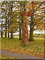 NY4056 : Totem pole, Rickerby Park by Oliver Dixon