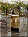 SJ8498 : Gold Postbox, Piccadilly by David Dixon