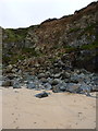 SW5539 : Cliff rockfall behind Mexico Towans beach by Richard Law