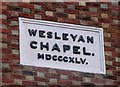 Date stone on Wymeswold Methodist Church