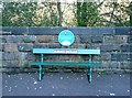 SE0318 : Seat from the former Rishworth Station by Humphrey Bolton