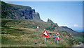 NG4468 : SE on road through the Quiraing from A855 to  Flodigarry by Ben Brooksbank