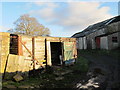 Old railway goods van and barns at Frolar Meadows