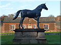 TF7028 : Statue of the racehorse "Persimmon"  at Home Farm, Sandringham by Richard Humphrey