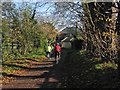 Hinxton: cyclists on Mill Lane