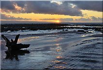 SS9567 : Sunset on a receding tide - Llantwit Major by Mick Lobb