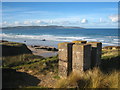 Old concrete machine base at Gwithian Towans