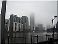 TQ3779 : View of buildings in Millharbour from Oakland Quay by Robert Lamb
