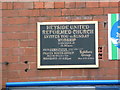 Heyside United Reformed Church, Oldham, Nameboard