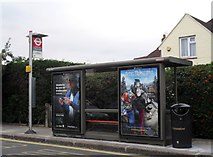 TQ1674 : Bus stop and shelter, Twickenham Road, Isleworth by nick macneill