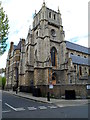 Corner view of St Mary of the Angels Catholic Church, London W2