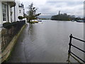 Flooded riverfront at Strand-on-the-Green