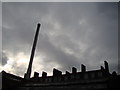 View of the hospital chimney and Rebecca House from the St Clement