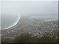 Portland: view over Fortuneswell in murky weather